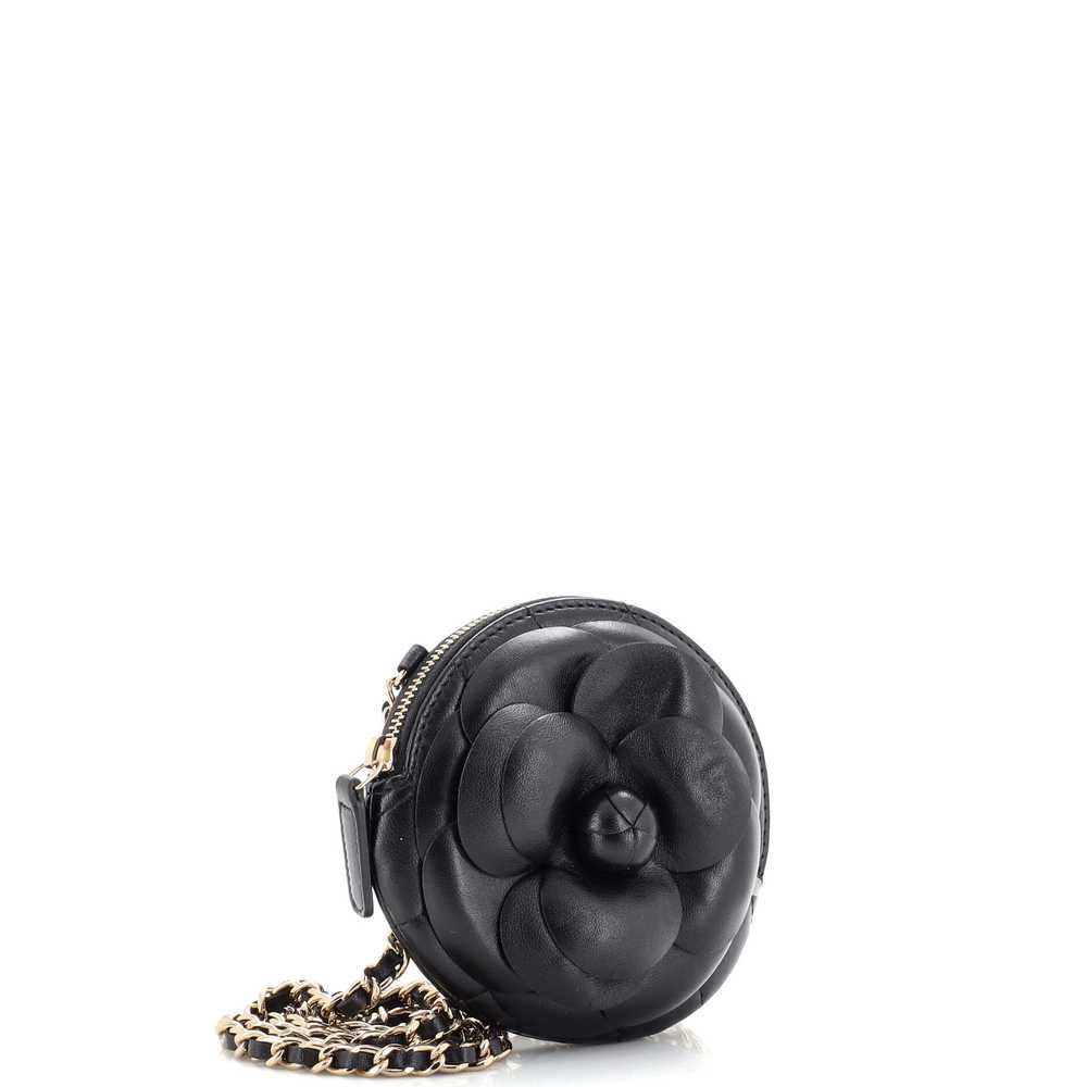 CHANEL Camellia Round Clutch with Chain Lambskin - image 3