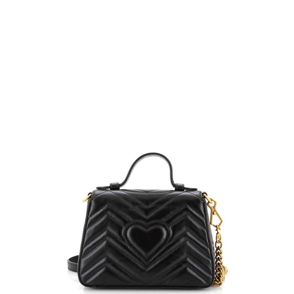 GUCCI GG Marmont Top Handle Flap Bag Matelasse Le… - image 3