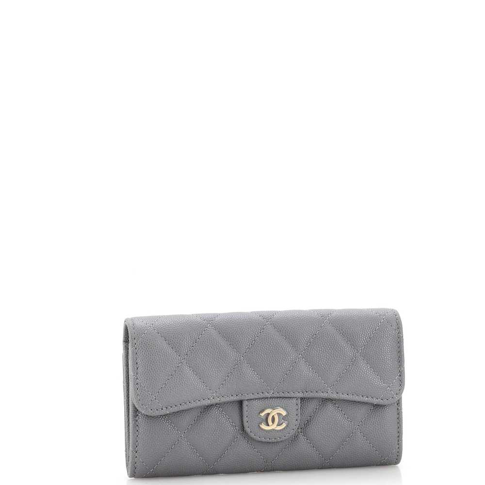 CHANEL CC Gusset Classic Flap Wallet Quilted Cavi… - image 3