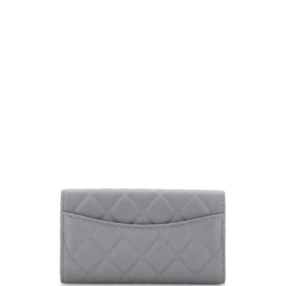 CHANEL CC Gusset Classic Flap Wallet Quilted Cavi… - image 4