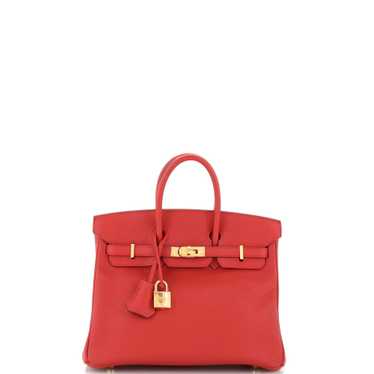 Hermes Birkin Handbag Geranium Swift with Gold Ha… - image 1