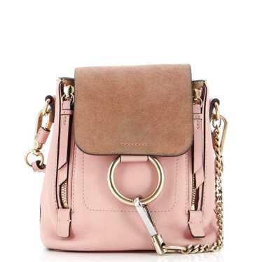 CHLOE Faye Backpack Leather and Suede Mini