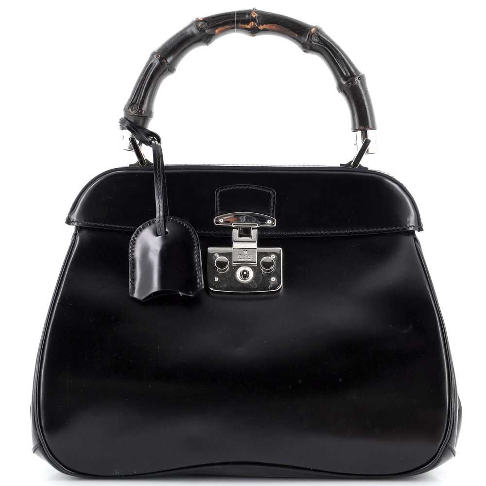 GUCCI Lady Lock Bamboo Top Handle Bag Leather Med… - image 1
