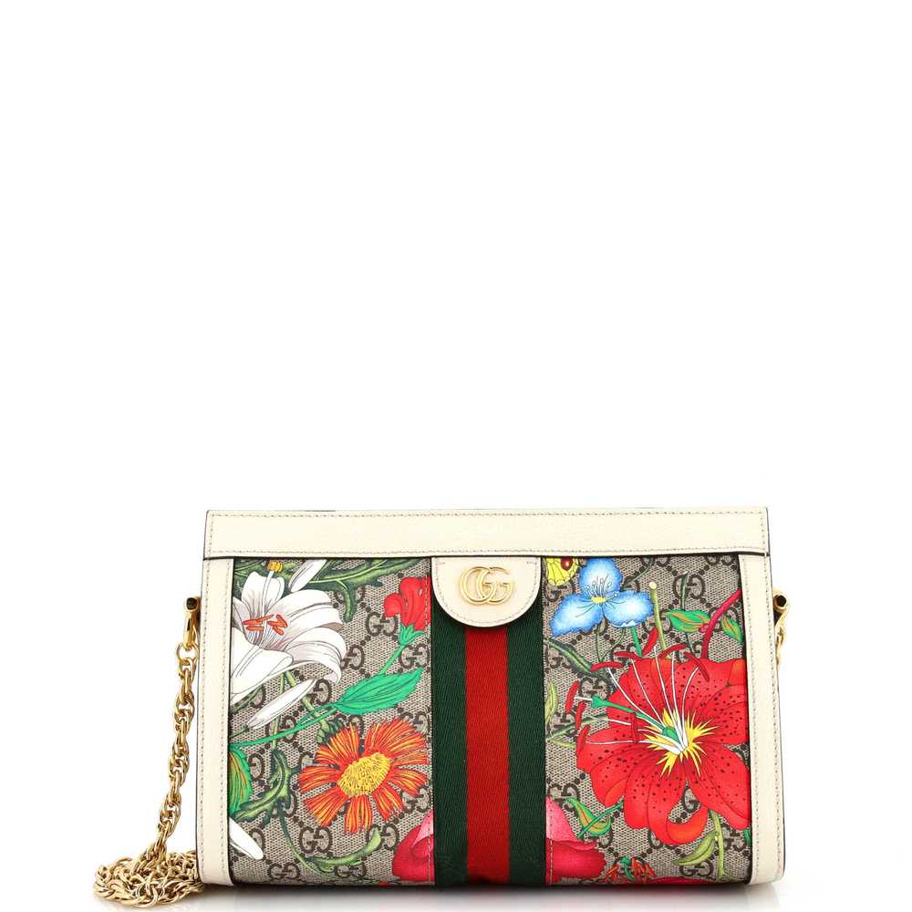 GUCCI Ophidia Chain Shoulder Bag Flora GG Coated … - image 1