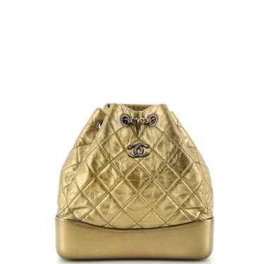 CHANEL Gabrielle Backpack Quilted Aged Calfskin Sm