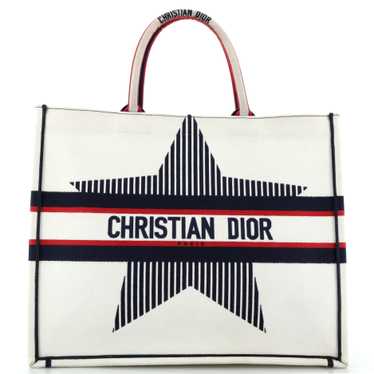 Christian Dior Dioralps Book Tote Embroidered Canv