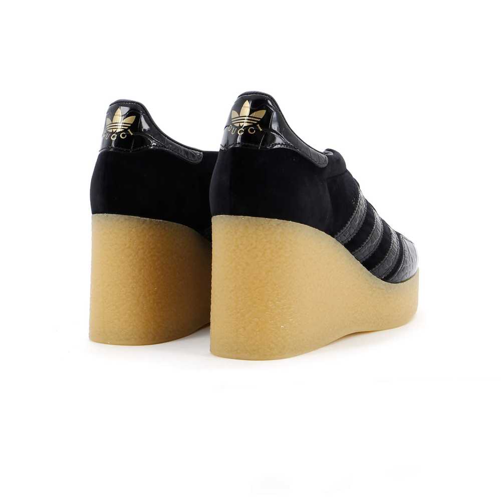 GUCCI x Adidas Women's Gazelle Wedge Sneakers Vel… - image 3
