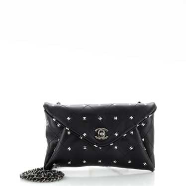 CHANEL CC Envelope Chain Clutch Printed Lambskin