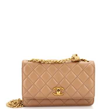 CHANEL All Slide Long Wallet on Chain Quilted Lamb