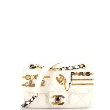 CHANEL Coco Clips Flap Bag Embellished Quilted Lam
