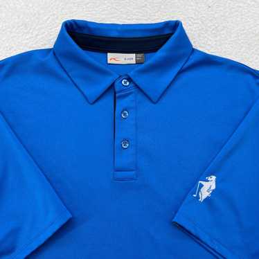Kjus Kjus Mens Golf Polo Shirt Solid Blue Performa