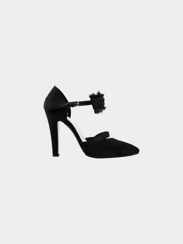 Chanel 2020 Black Satin Bow Pumps