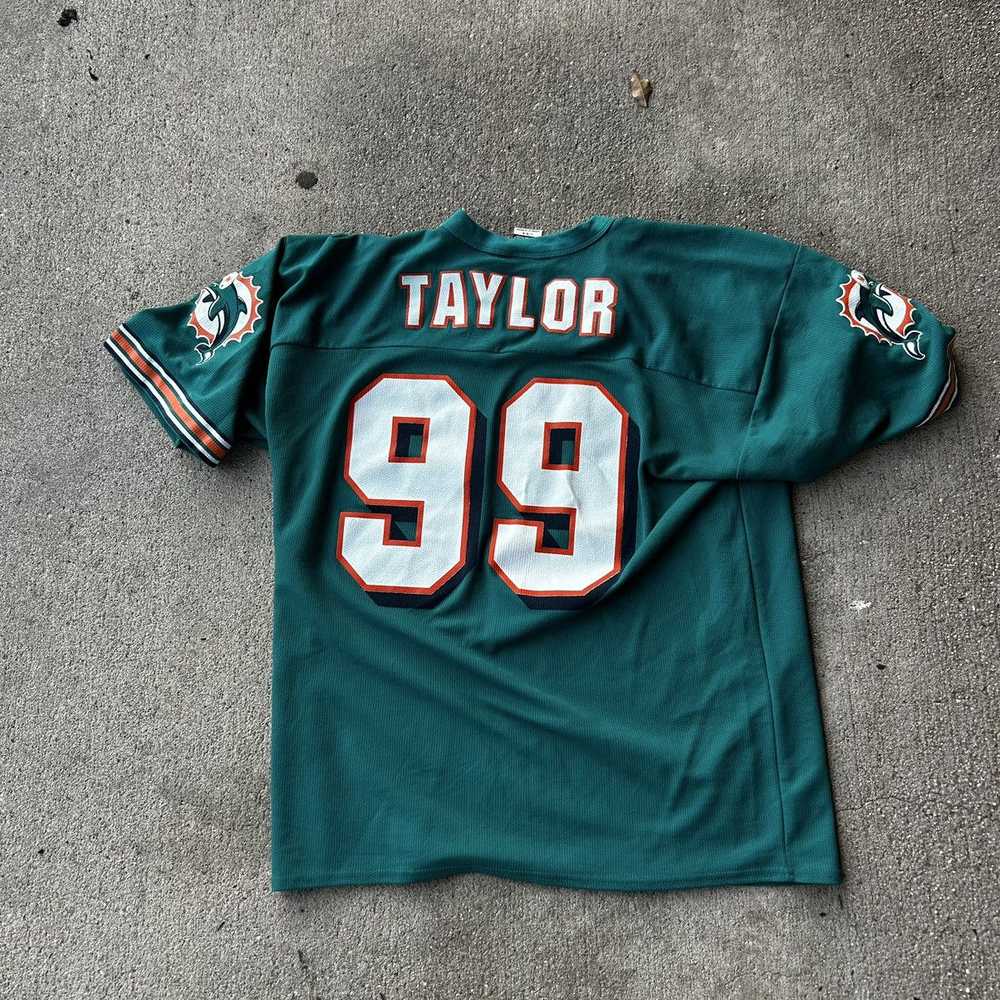 Jersey × NFL × Vintage 90s Jason Taylor logo athl… - image 3