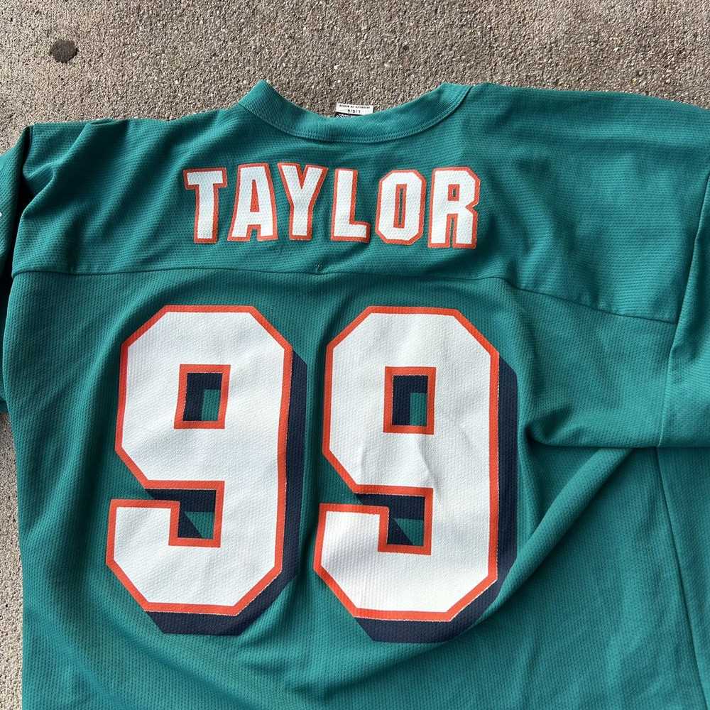 Jersey × NFL × Vintage 90s Jason Taylor logo athl… - image 4