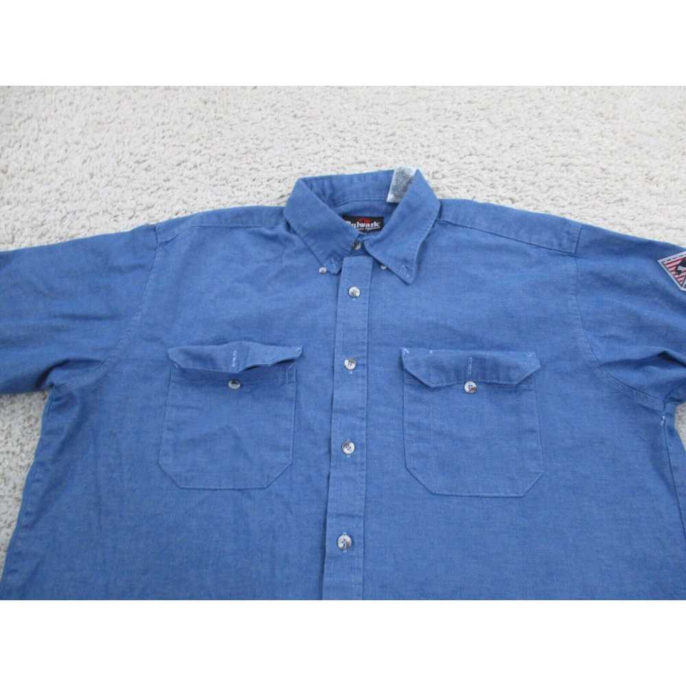 Vintage Bulwark Shirt Mens Large Blue Work Button… - image 2