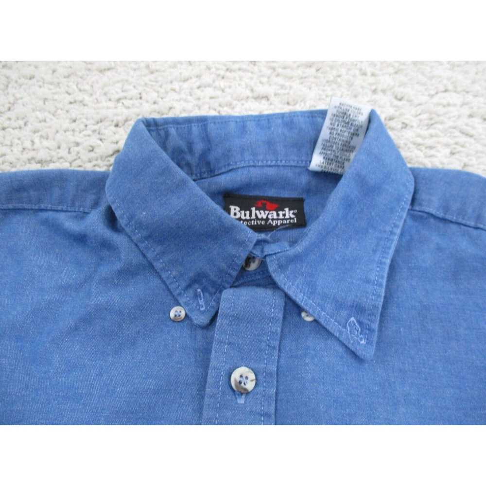 Vintage Bulwark Shirt Mens Large Blue Work Button… - image 3