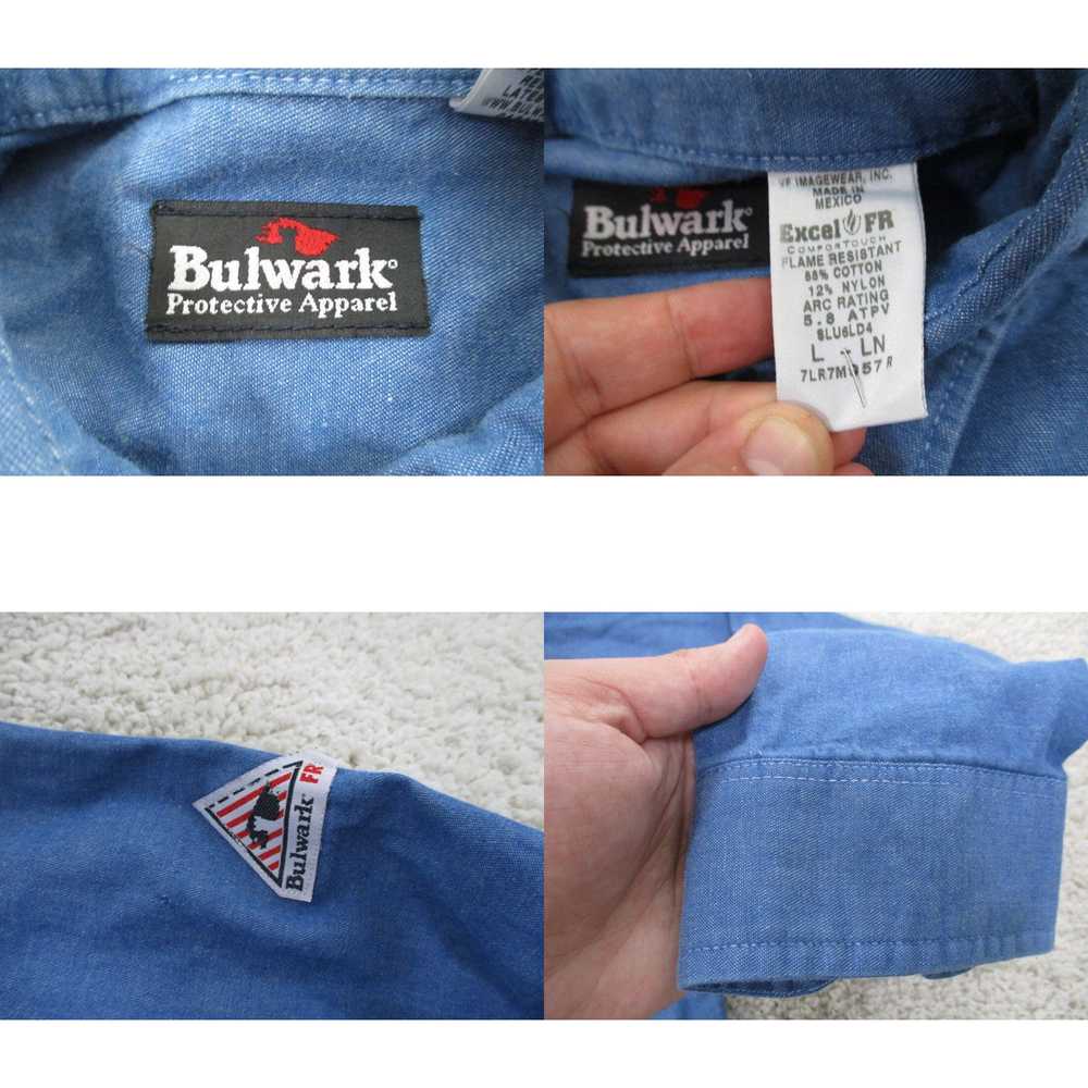 Vintage Bulwark Shirt Mens Large Blue Work Button… - image 4