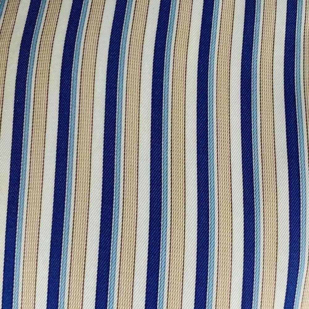 Ermenegildo Zegna Blue Taupe Stripe Cotton Long S… - image 2