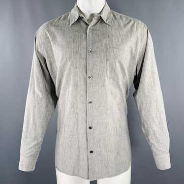 Fujito Grey White Stripe Cotton Linen One Pocket L