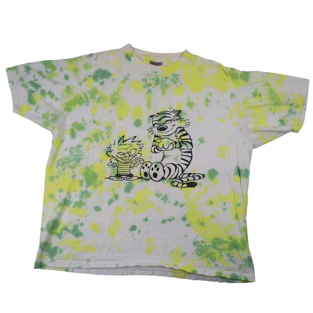 Vintage Vintage Calvin and Hobbes Tie Dye Graphic… - image 1