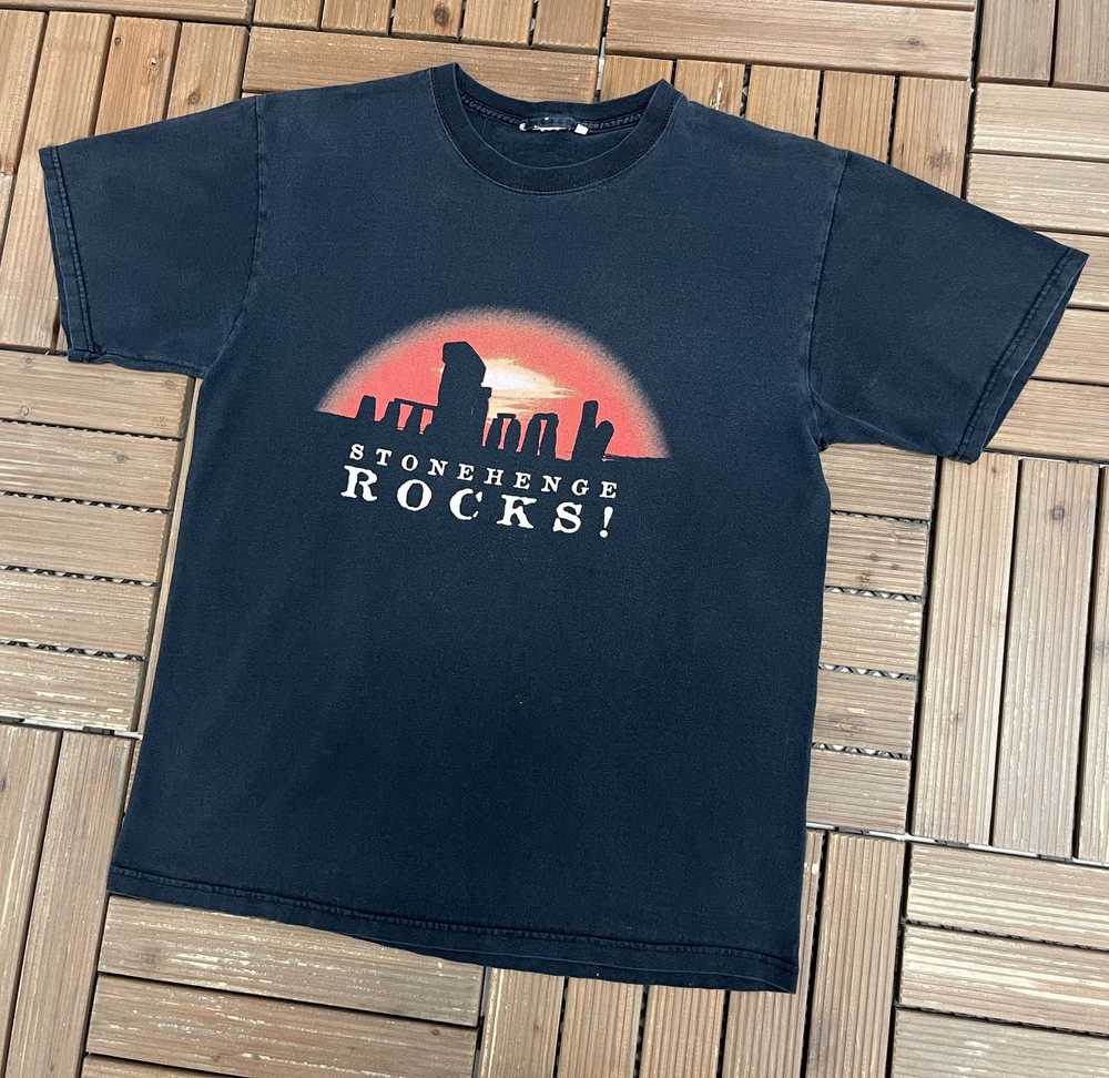 Vintage Stonehenge Rocks! Vintage Black T-Shirt T… - image 3