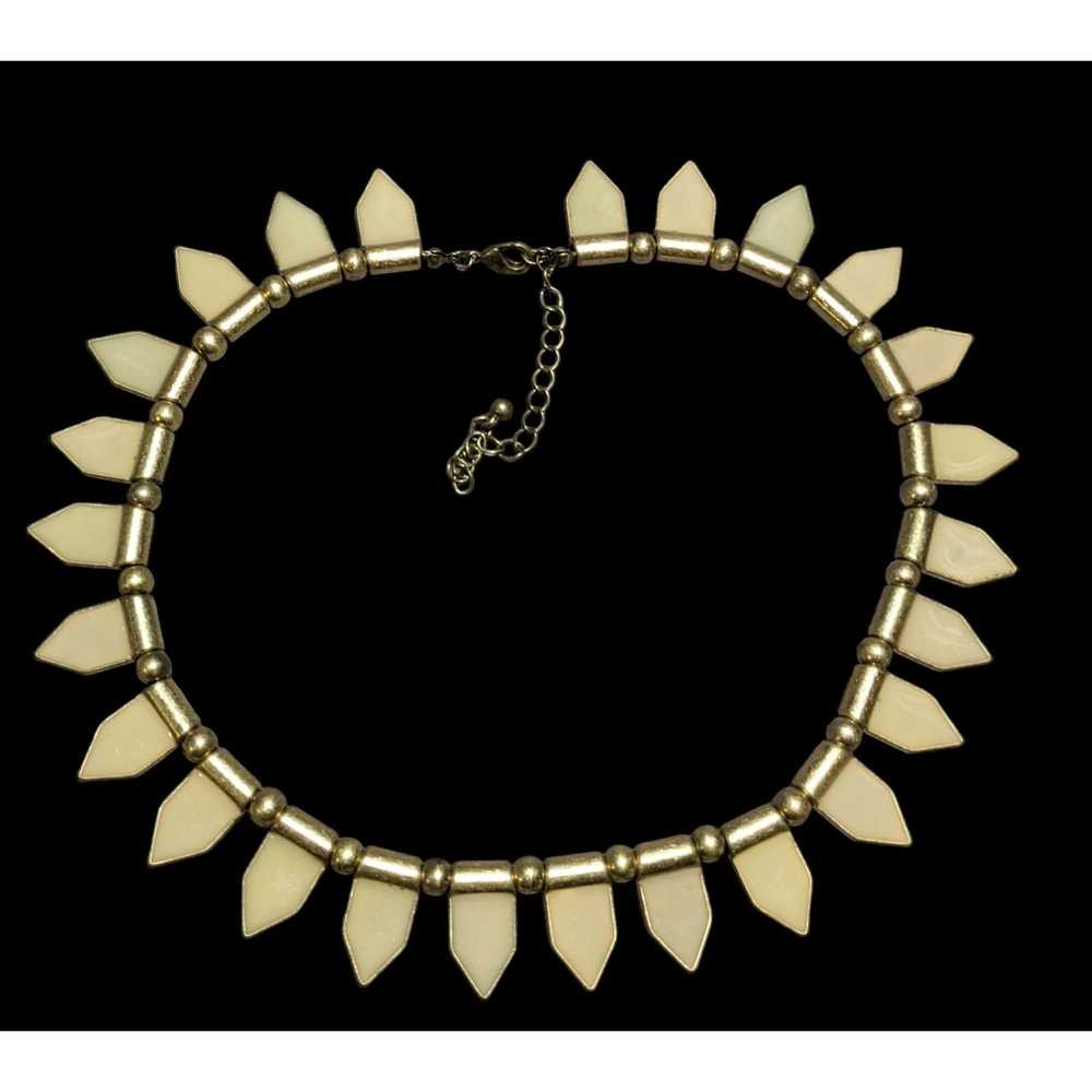 Other Vintage Tribal-Style Cream And Gold Neckalce - image 1