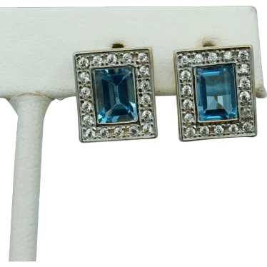 14K Topaz and Diamond Earrings