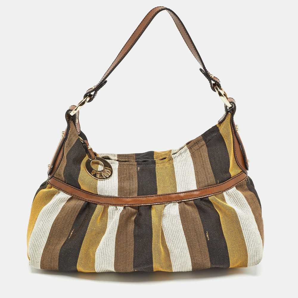 Fendi FENDI Multicolor Pequin Stripe Canvas and L… - image 1