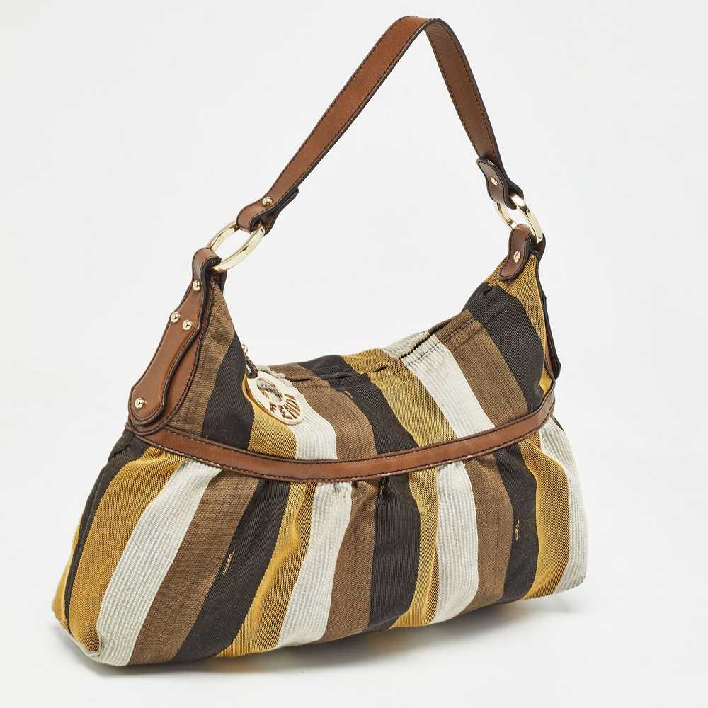 Fendi FENDI Multicolor Pequin Stripe Canvas and L… - image 3