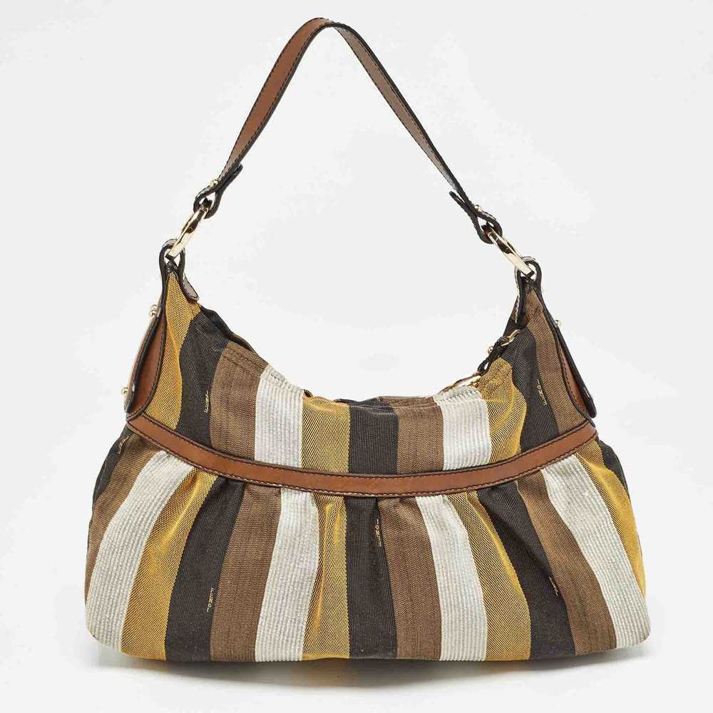 Fendi FENDI Multicolor Pequin Stripe Canvas and L… - image 4