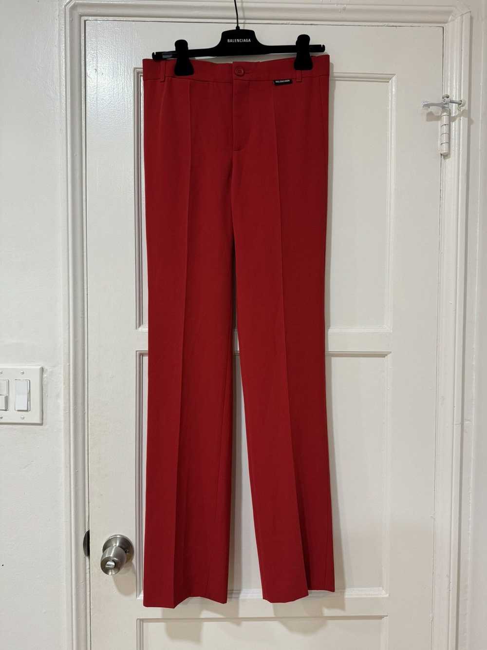 Balenciaga SS19 Red Fluid Trouser - image 1