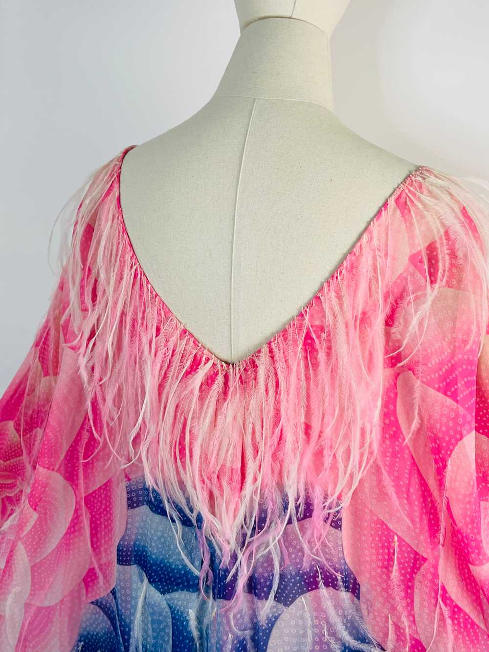 1970s custom order Hanae Mori floral chiffon gown… - image 8