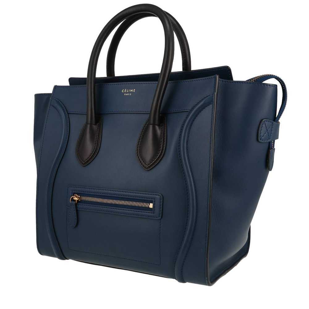 Celine Luggage Mini handbag in blue and black lea… - image 1