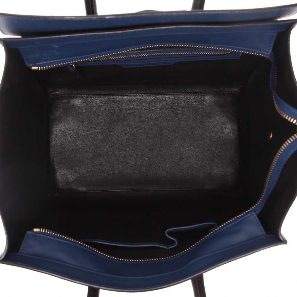 Celine Luggage Mini handbag in blue and black lea… - image 4