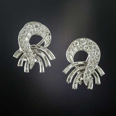 Mid-Century Diamond Swirl Earrings
