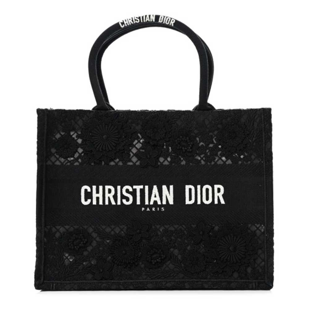 CHRISTIAN DIOR Embroidered D-Lace Medium Book Tot… - image 1