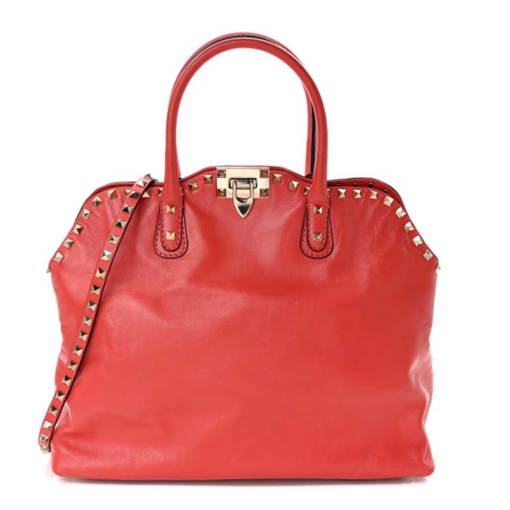 VALENTINO GARAVANI Vitello Rockstud Dome Satchel … - image 1