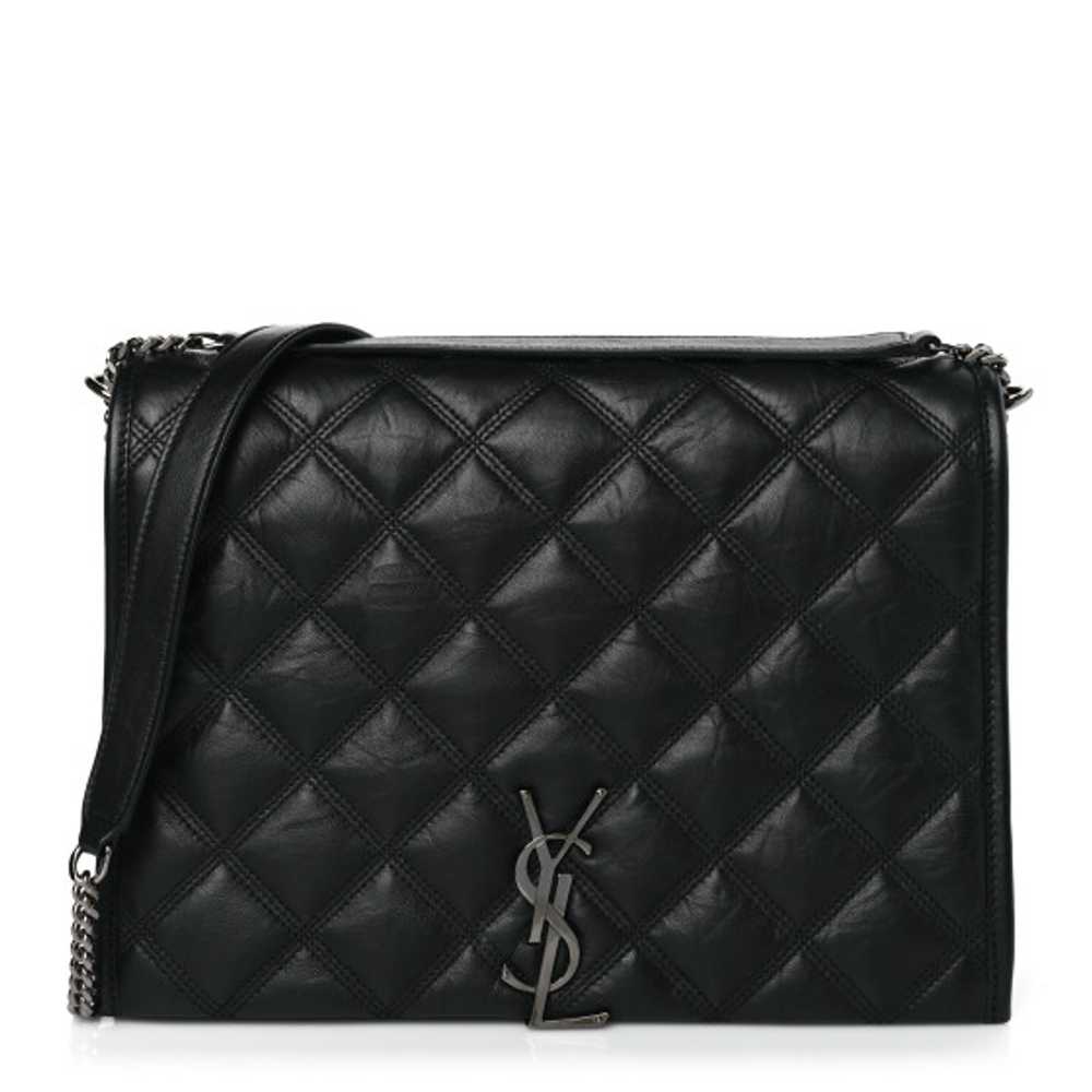 SAINT LAURENT Lambskin Quilted Small Becky Chain … - image 1