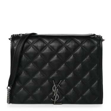 SAINT LAURENT Lambskin Quilted Small Becky Chain … - image 1