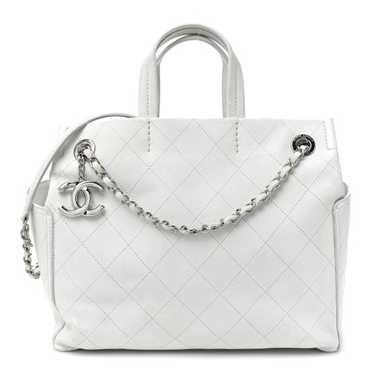 CHANEL Grained Calfskin CC Pocket Tote White - image 1