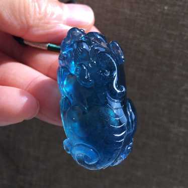 Beautiful Natural Aquamarine Pixiu Pendant - image 1