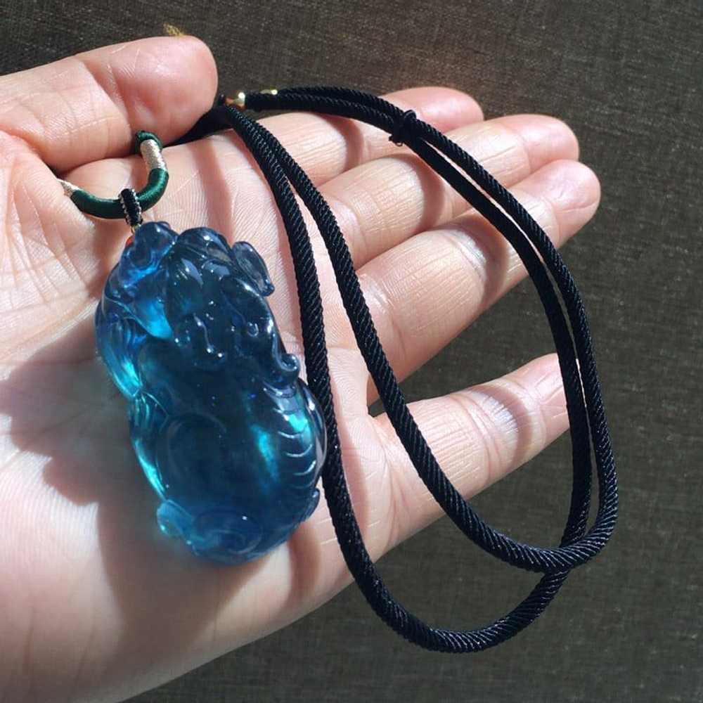 Beautiful Natural Aquamarine Pixiu Pendant - image 3