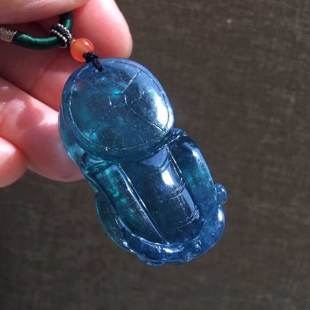 Beautiful Natural Aquamarine Pixiu Pendant - image 6