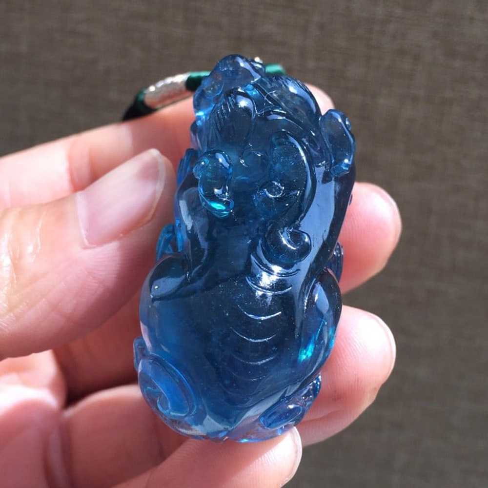 Beautiful Natural Aquamarine Pixiu Pendant - image 8