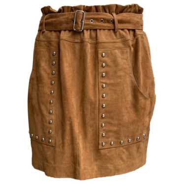 Berenice Leather mid-length skirt