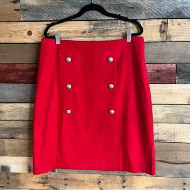 Talbots Red Button Detail Skirt Size 10 - image 1