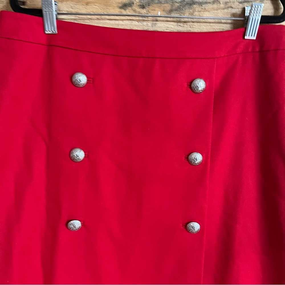 Talbots Red Button Detail Skirt Size 10 - image 3