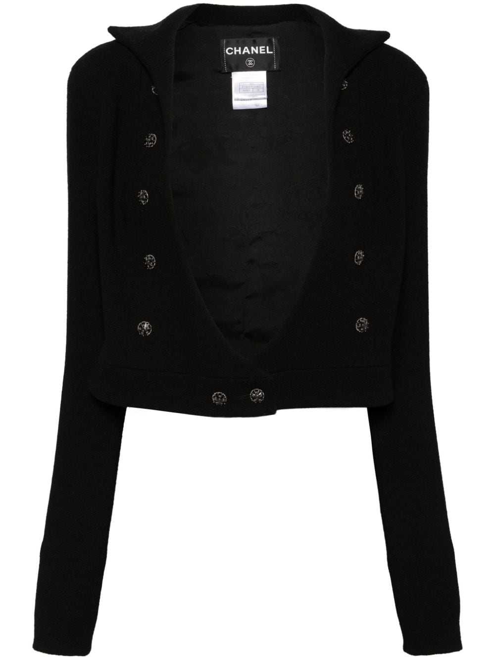 CHANEL Pre-Owned 2008 plunge wool jacket - Black - image 1