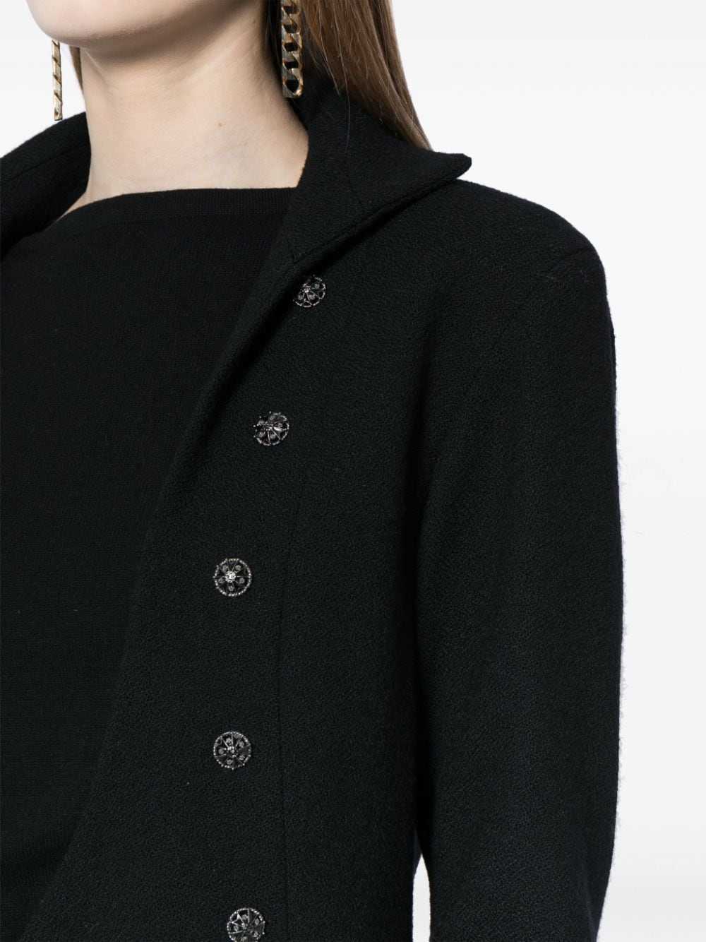 CHANEL Pre-Owned 2008 plunge wool jacket - Black - image 5