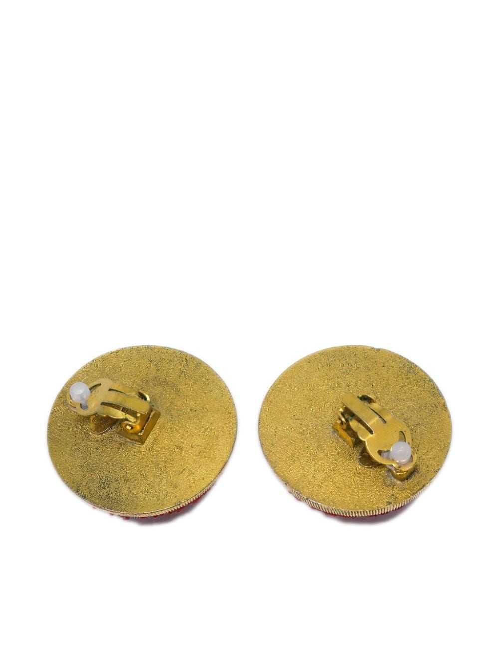 CHANEL Pre-Owned 1993 CC button clip-on earrings … - image 3